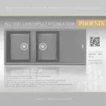 سینک phoenix سیفون اتومات کد 500 رنگ طوسی