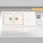 سینک phoenix دو لگنه با رنگ سفید مرمر طلایی