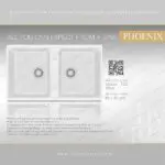 سینک PHOENIX دو لگنه بدون سینی رنگ سفید