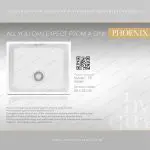 سینک گرانیتی phoenix تک لگن زیرکار رنگ سفید