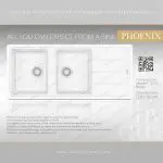سینک phoenix دو لگنه با رنگ سفید