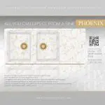 سینک گرانیتی کد 370 رنگ سفید مرمر طلایی - phoenix