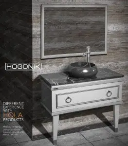 روشویی کابینتی، hola، پایه دار، طوسی