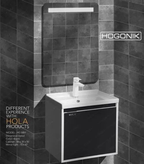 روشویی کابینتی،رنگ مشکی، hola، دیواری