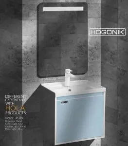 روشویی کابینتی، رنگ آبی آسمانی، hola، دیواری