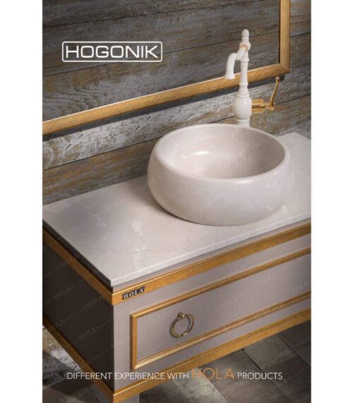 روشویی کابینتی h900 رنگ نسکافه ای با روشویی و صفحه رنگ طبیعی