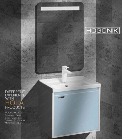 روشویی کابینتی، رنگ آبی آسمانی، hola، دیواری