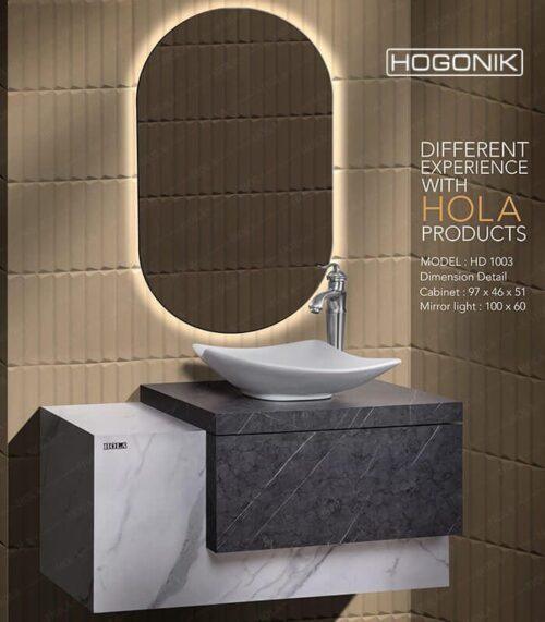روشویی کابینتی هلا مدل hd1003 طرح سرامیک یک متری